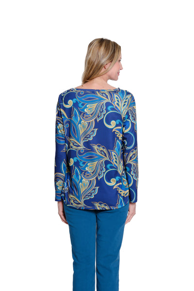 Print Slub Knit Top - Petite - Multi