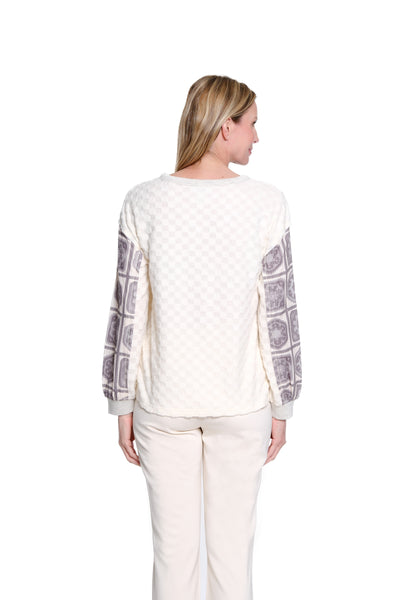 Plush Y-Neck Top - Multi