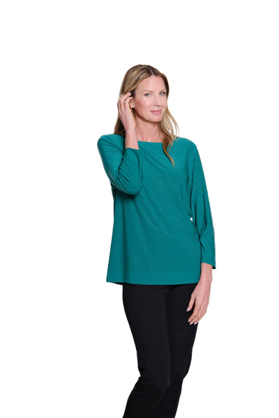 High-Neck Knit Top - Plus - Evergreen