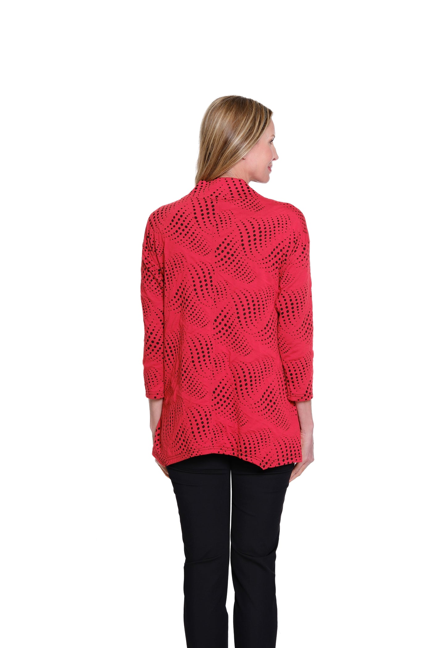 Jacquard Knit Top - Plus - Red