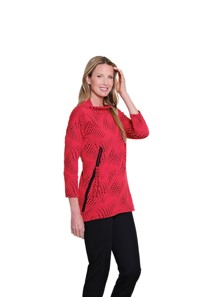 Jacquard Knit Top - Plus - Red
