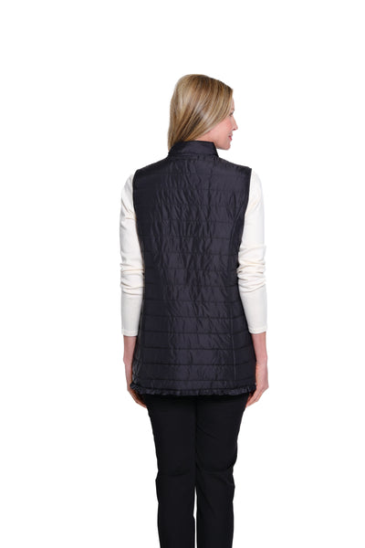 Quilted Zip-Front Nylon Vest - Black