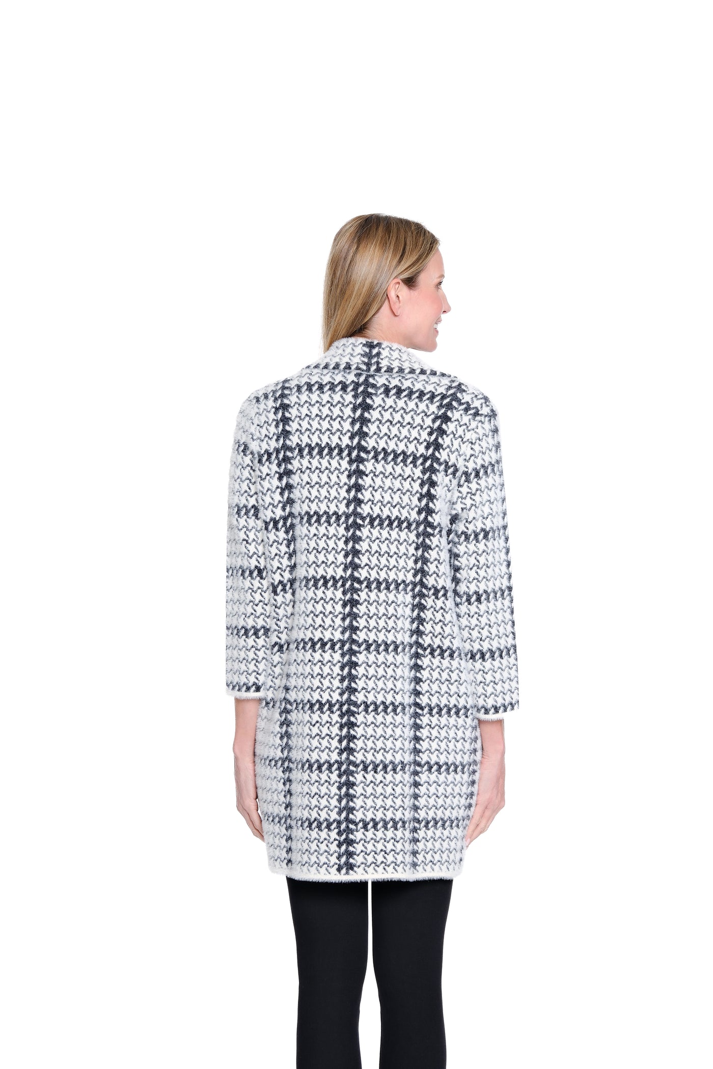 Jacquard Long Knit Cardigan - Winter White
