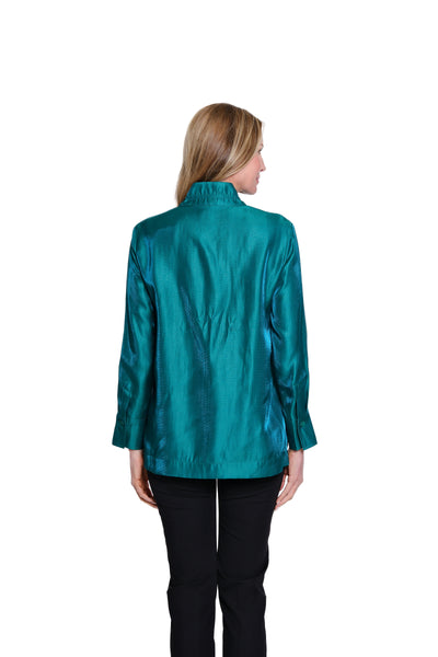 Shimmer Wire Collar Jacket - Evergreen
