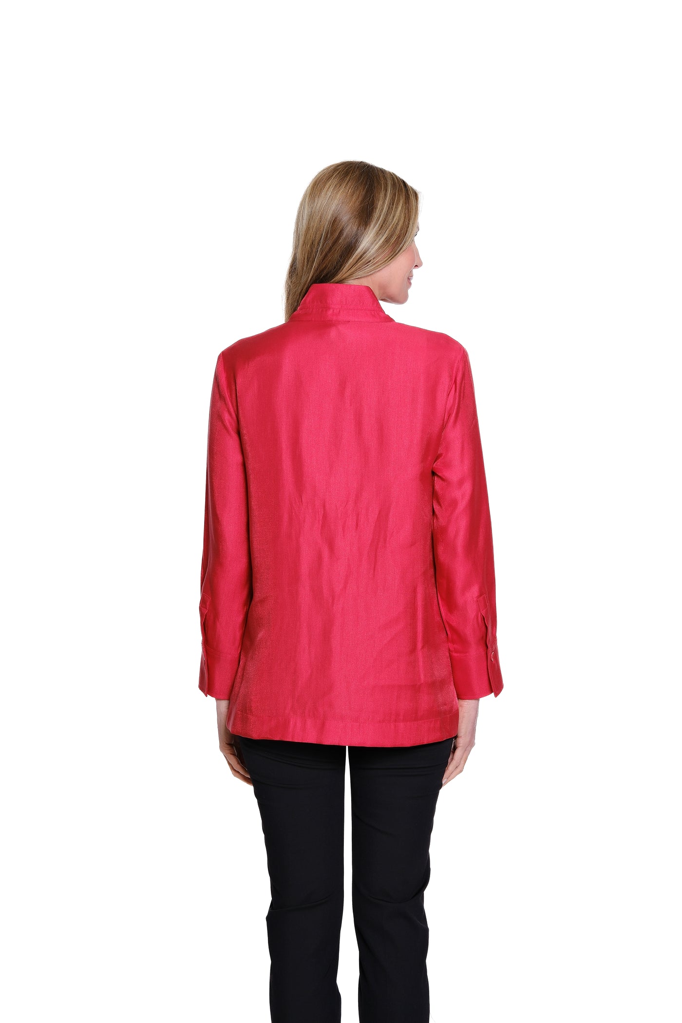 Shimmer Wire Collar Jacket - Petite - Red