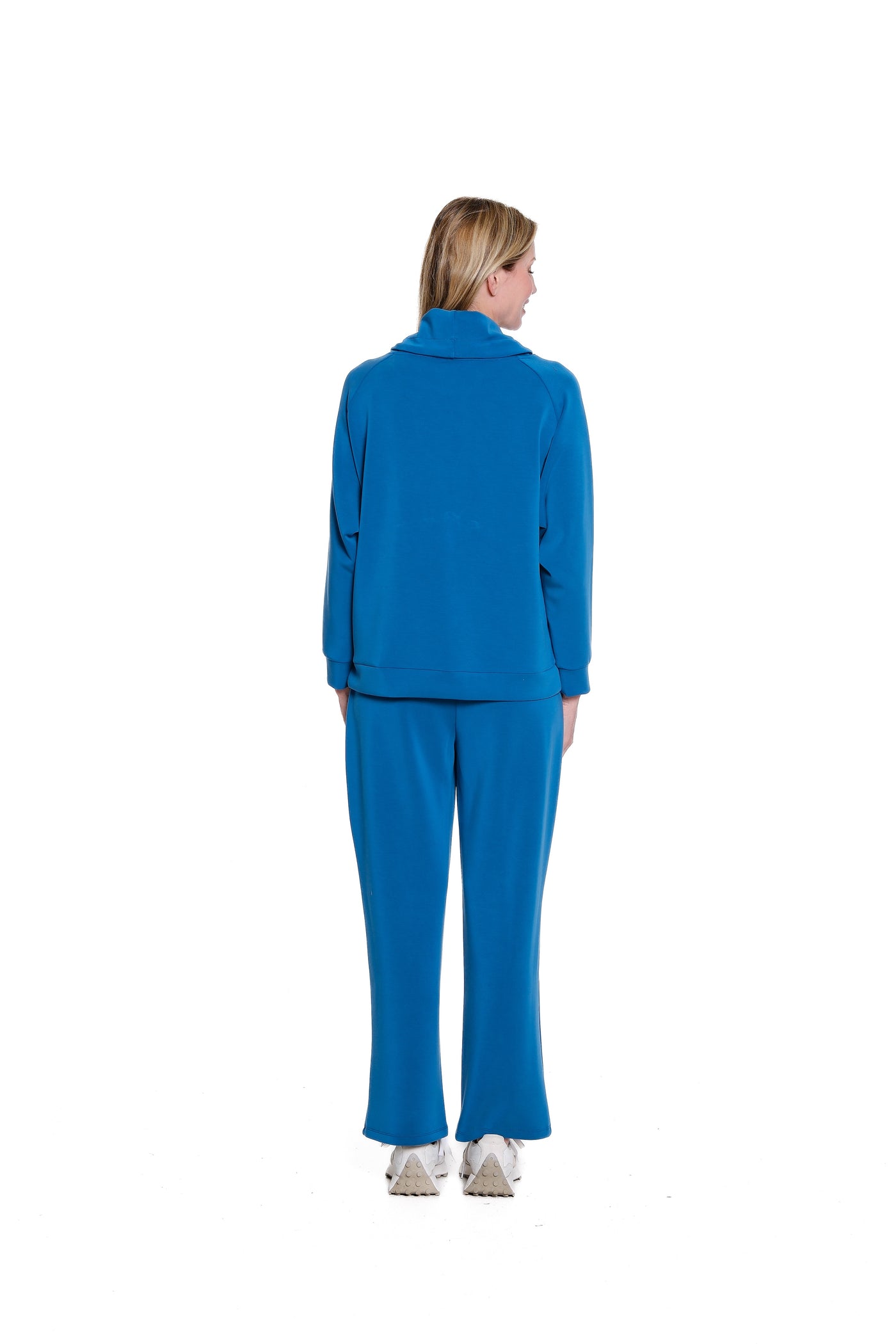 Drawstring Cowl Collar Knit Top - Plus - Peacock