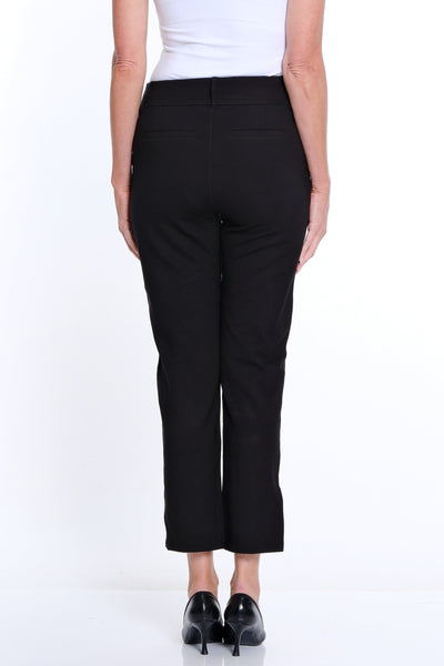 Pintuck Front Ponte Ankle Pant - Black