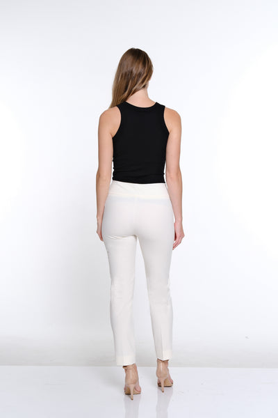 Wide Band Ankle Pant- Ivory