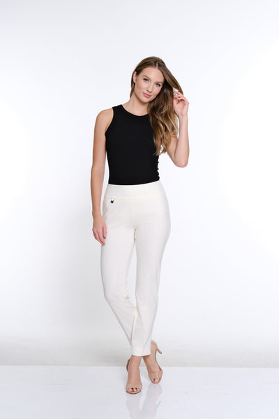 Wide Band Ankle Pant- Ivory