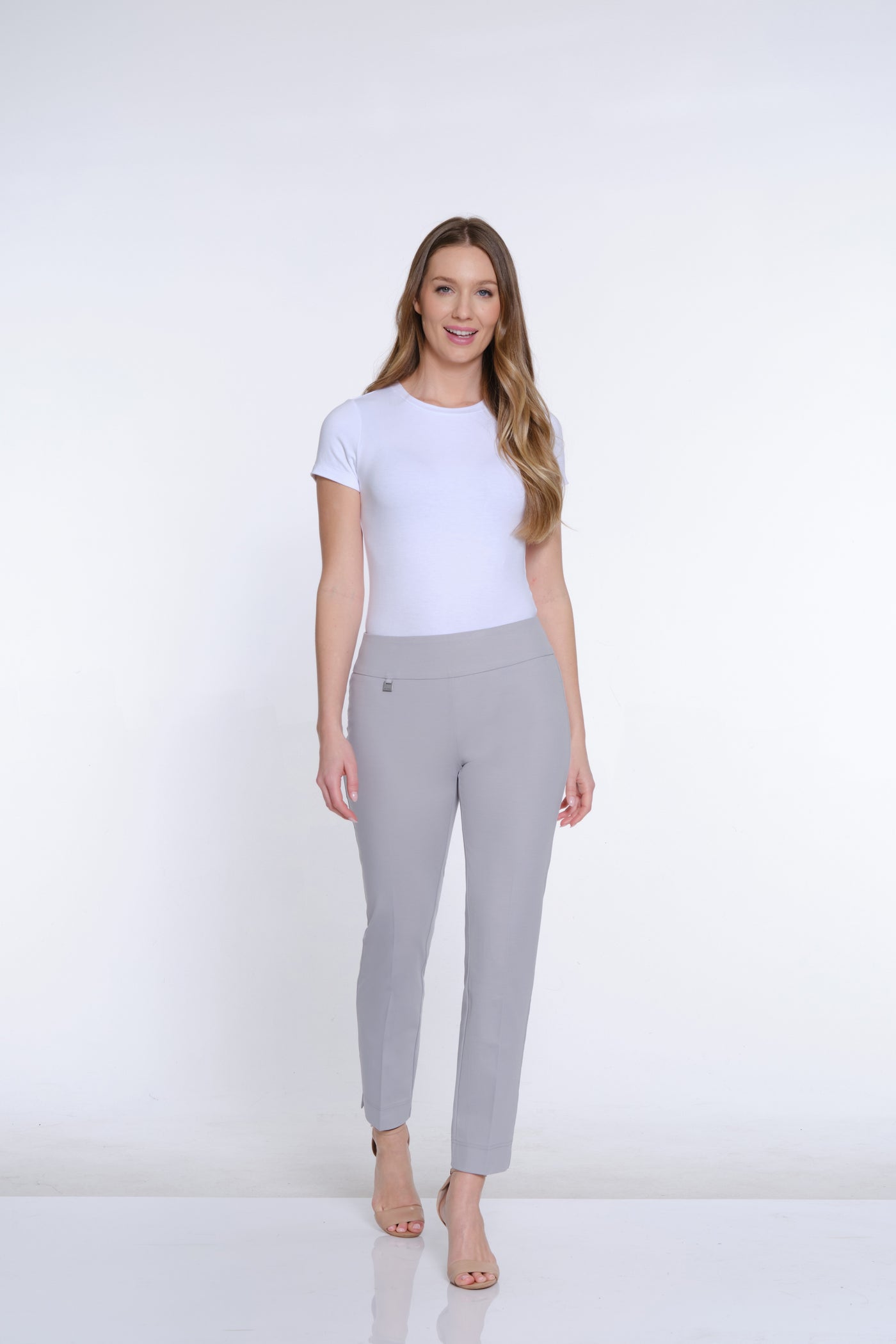 Ease-Y-Fit Knit Ankle Pant - Petite - Sky Grey