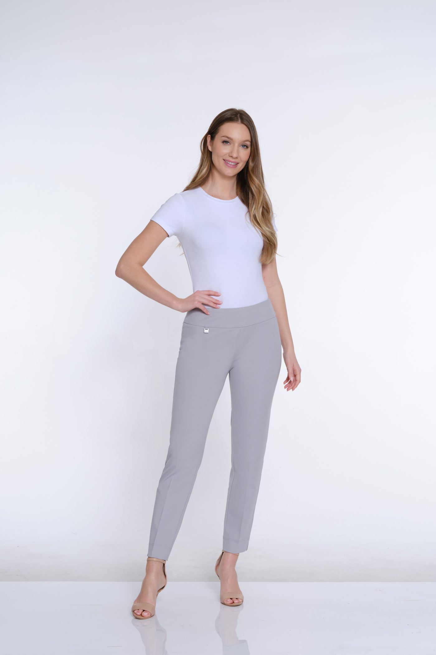 Ease-Y-Fit Knit Ankle Pant - Sky Grey