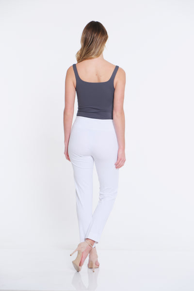 Ease-Y-Fit Knit Ankle Pant - White