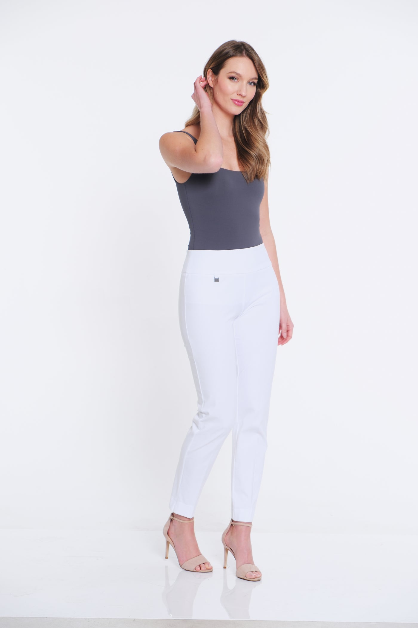Ease-Y-Fit Knit Ankle Pant - White
