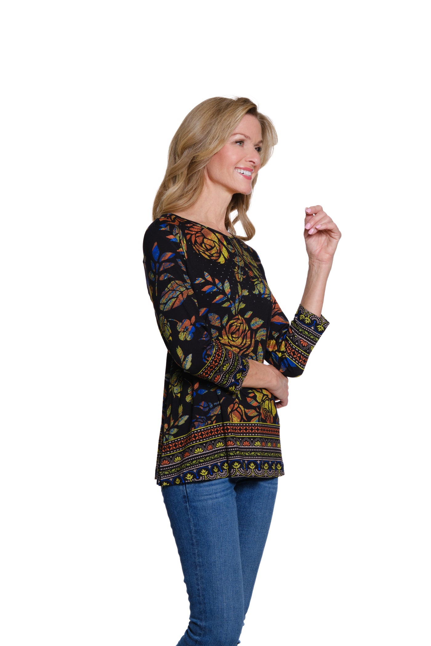 Embellished Print Top - Multi