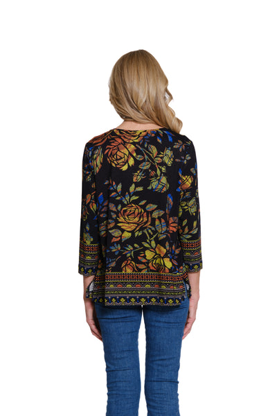 Embellished Print Top - Multi