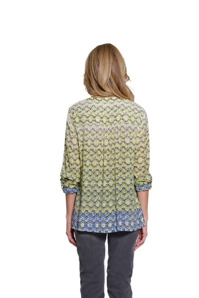 Ombre Print Shirt with Tie Waist - Multi