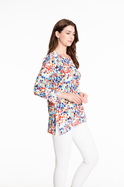 Print Sweater Knit Top - Dot Multi