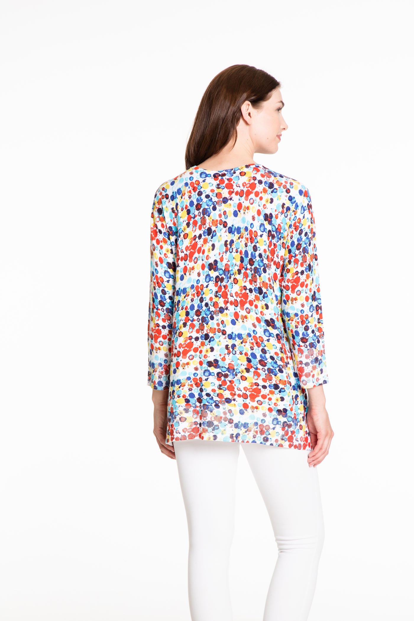 Print Sweater Knit Top - Dot Multi