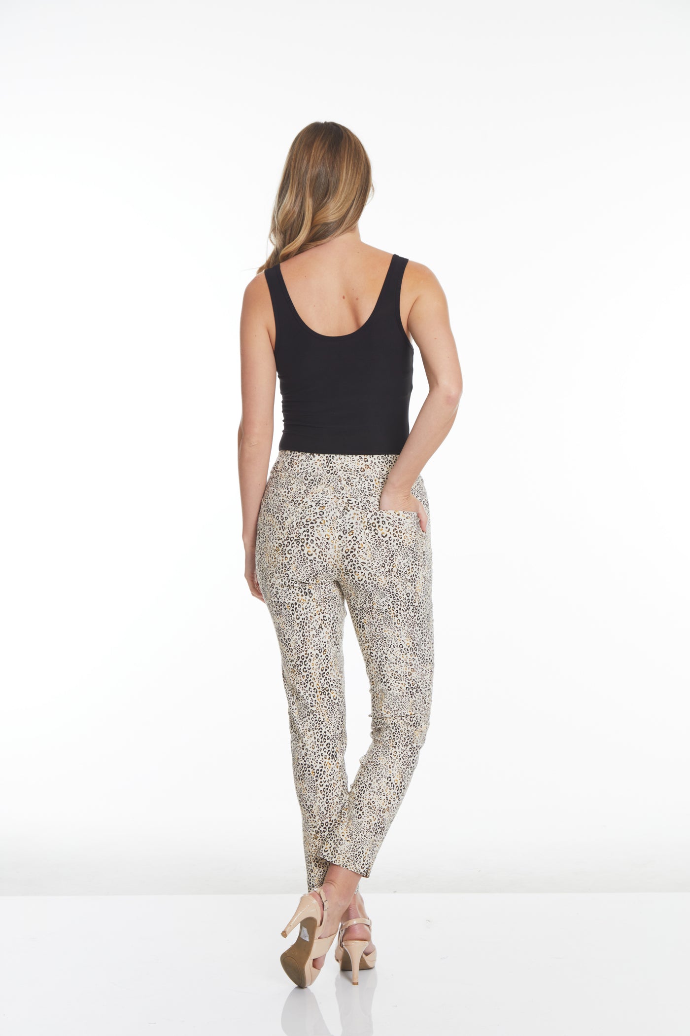 Print Pull-On Ankle Pant with Real Front and Back Pockets - Skin Multi