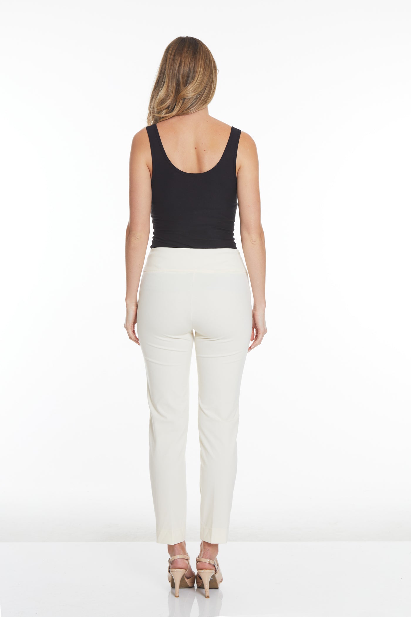 Pull-On Solid Ease-Y-Fit Knit Ankle Leg Pant - Winter White