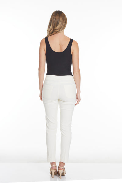 PULL-ON ANKLE PANT with REAL FRONT & BACK POCKETS - Winter White