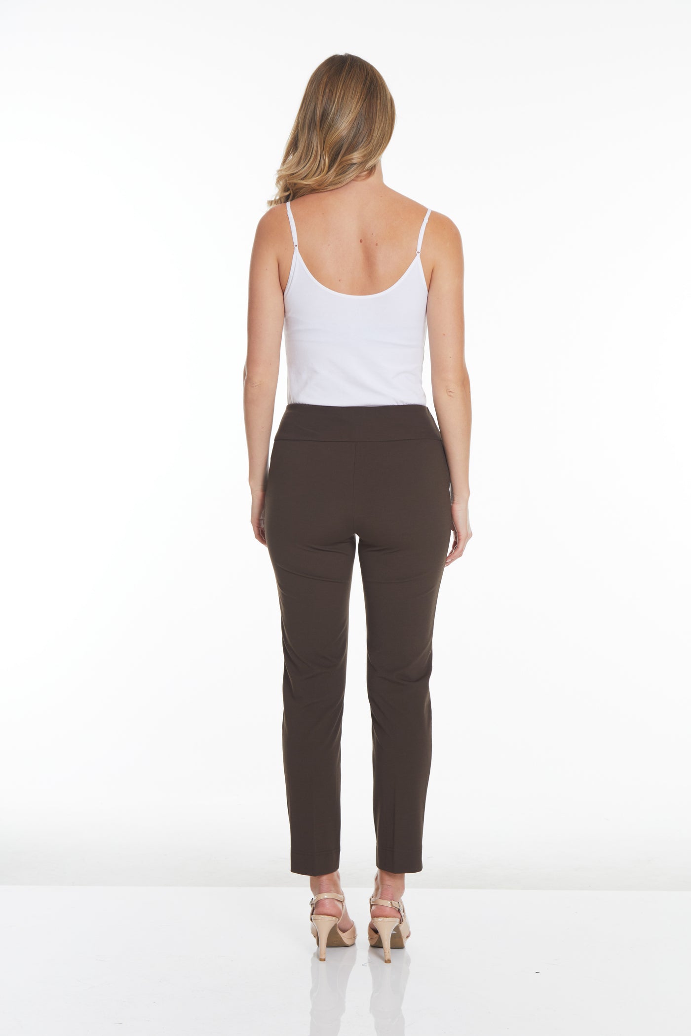 Pull-On Solid Ease-Y-Fit Knit Ankle Leg Pant - Mink