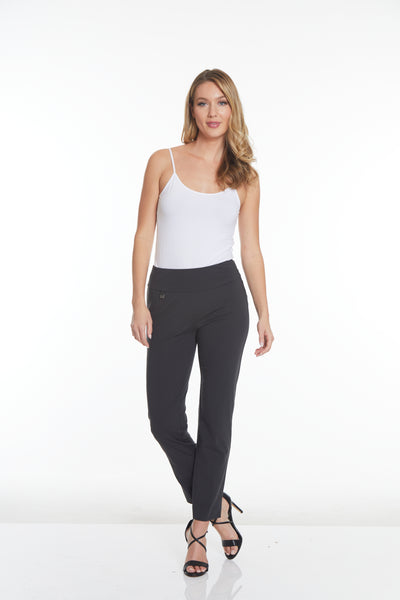 PLUS Pull-On Solid Ease-Y-Fit Knit Ankle Leg Pant - Intense Gray