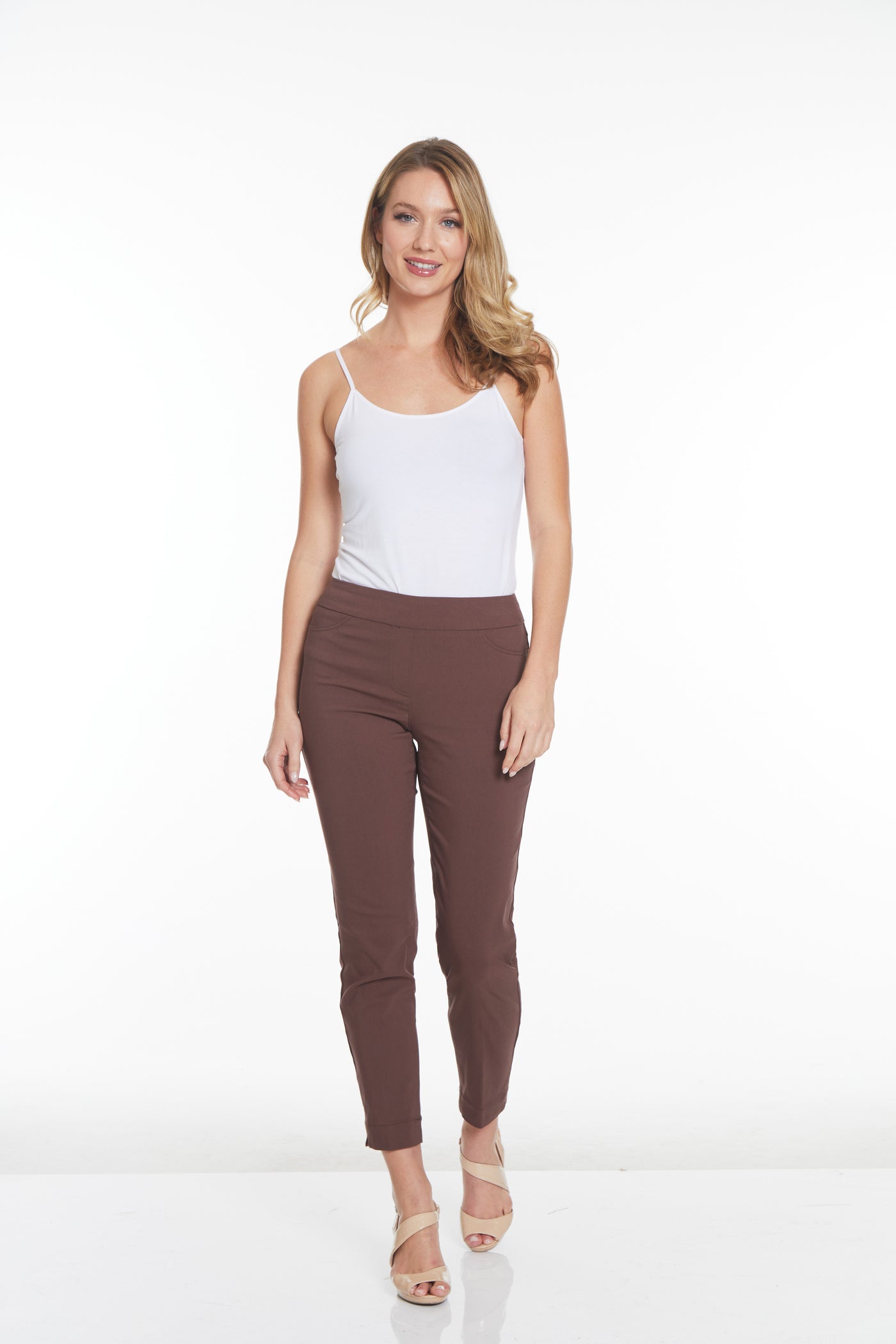 PULL-ON ANKLE PANT - Mocha