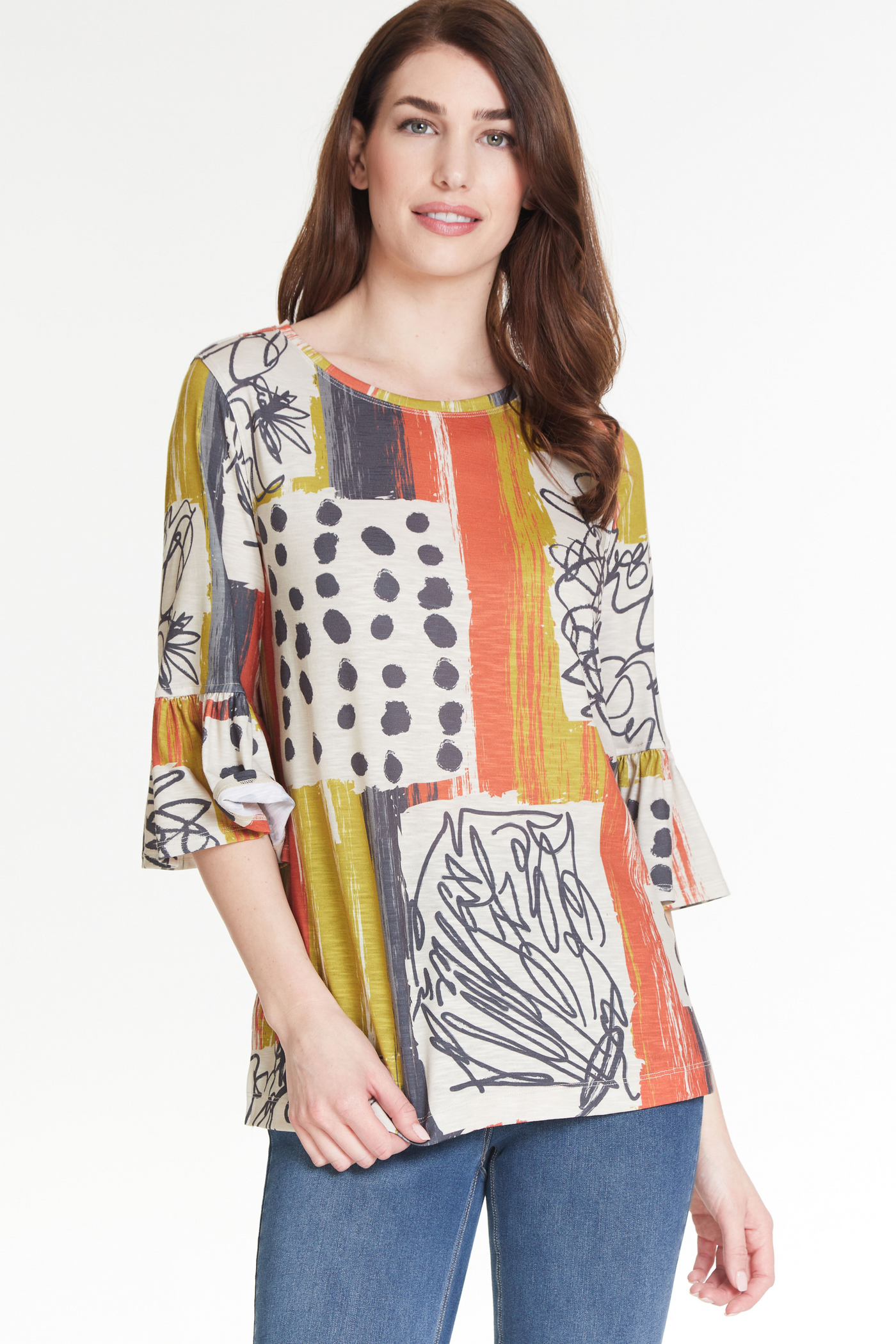 Flounce Sleeve Top - Multi