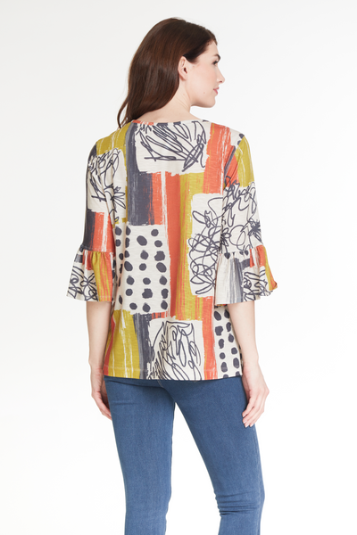Flounce Sleeve Top - Multi