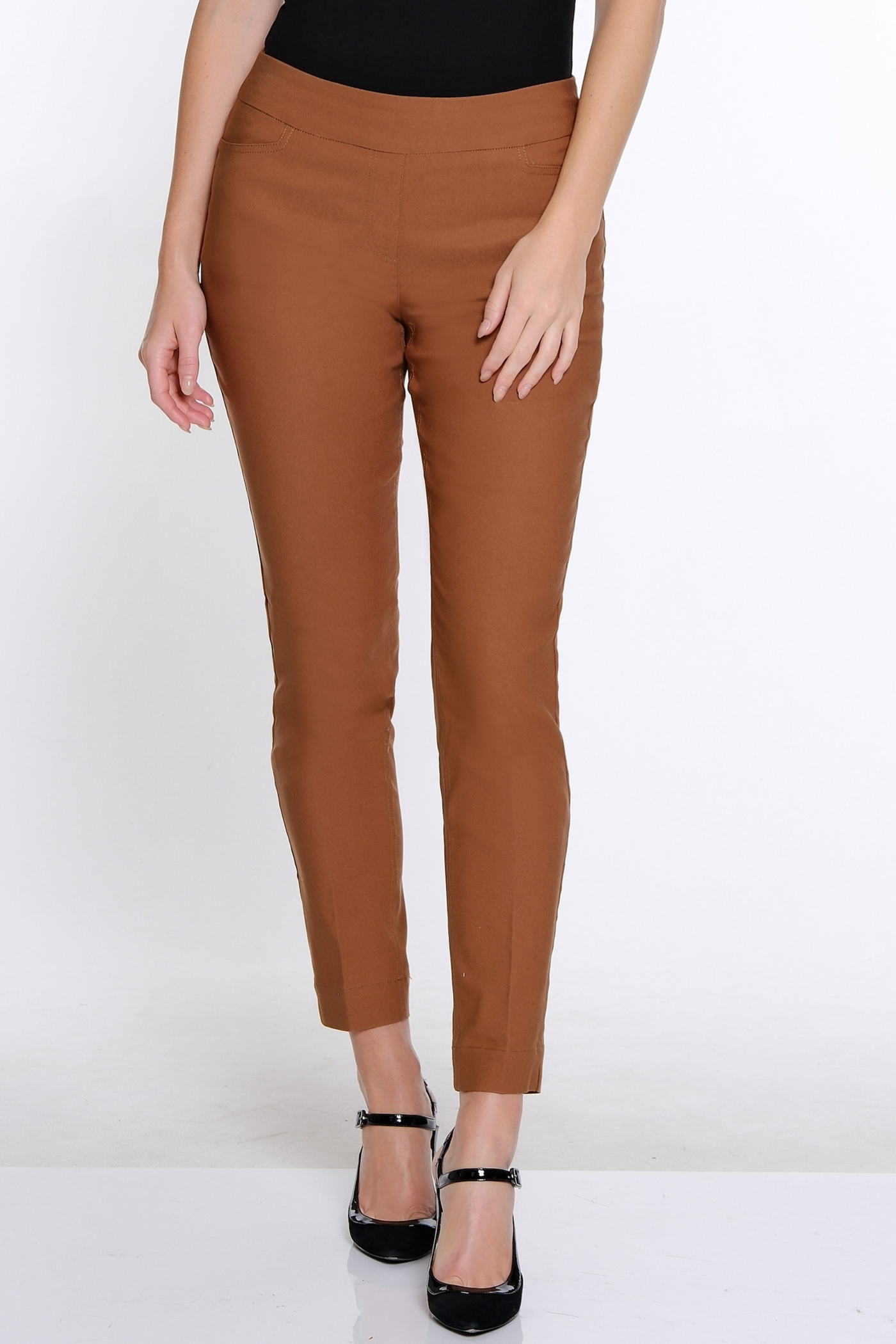 Pull On Ankle Pant- Bark