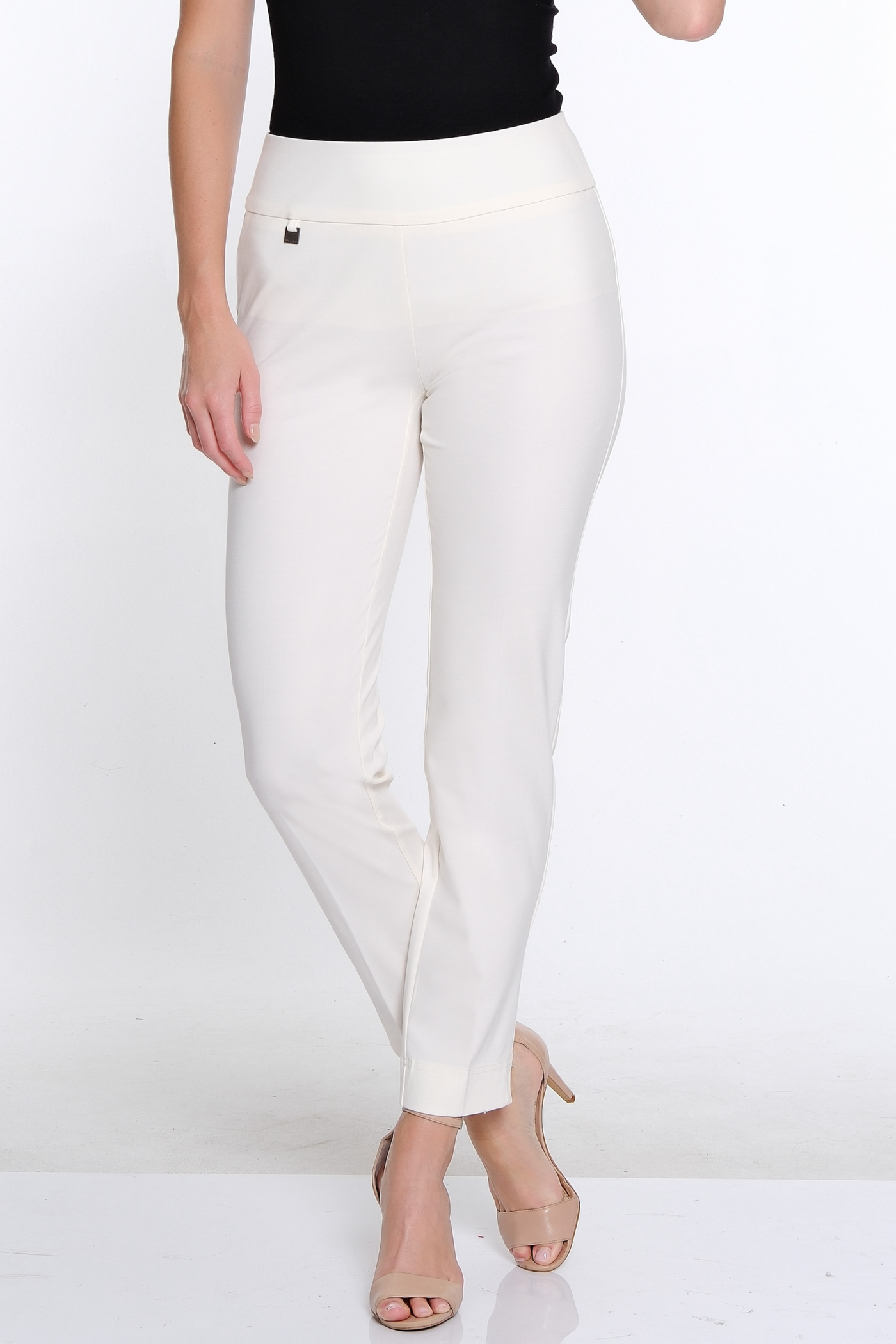 Wide Band Ankle Pant- Ivory