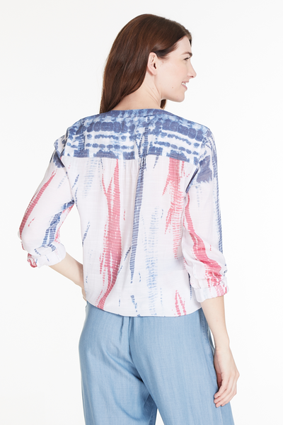 Tie Front Woven Shirt - Women's - Multi