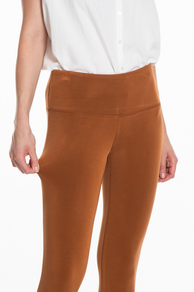 WIDE BAND PULL-ON ANKLE LEGGING - Rich Tobacco