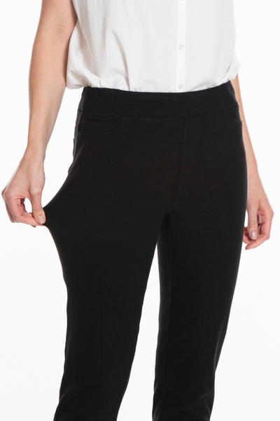 PULL-ON TULIP HEM ANKLE PANT - Black