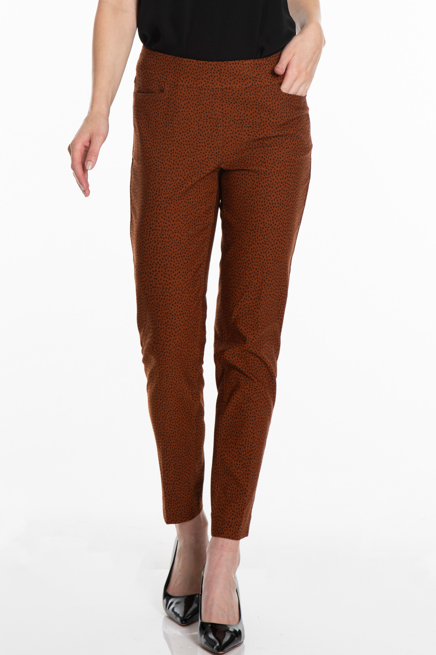 PRINT PULL-ON ANKLE PANT - Skin Dot Print