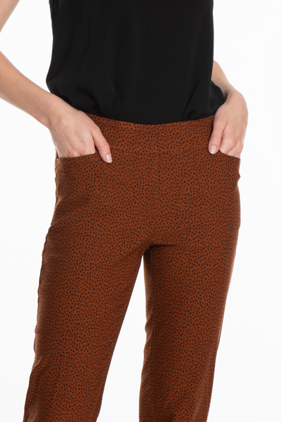 PRINT PULL-ON ANKLE PANT - Skin Dot Print