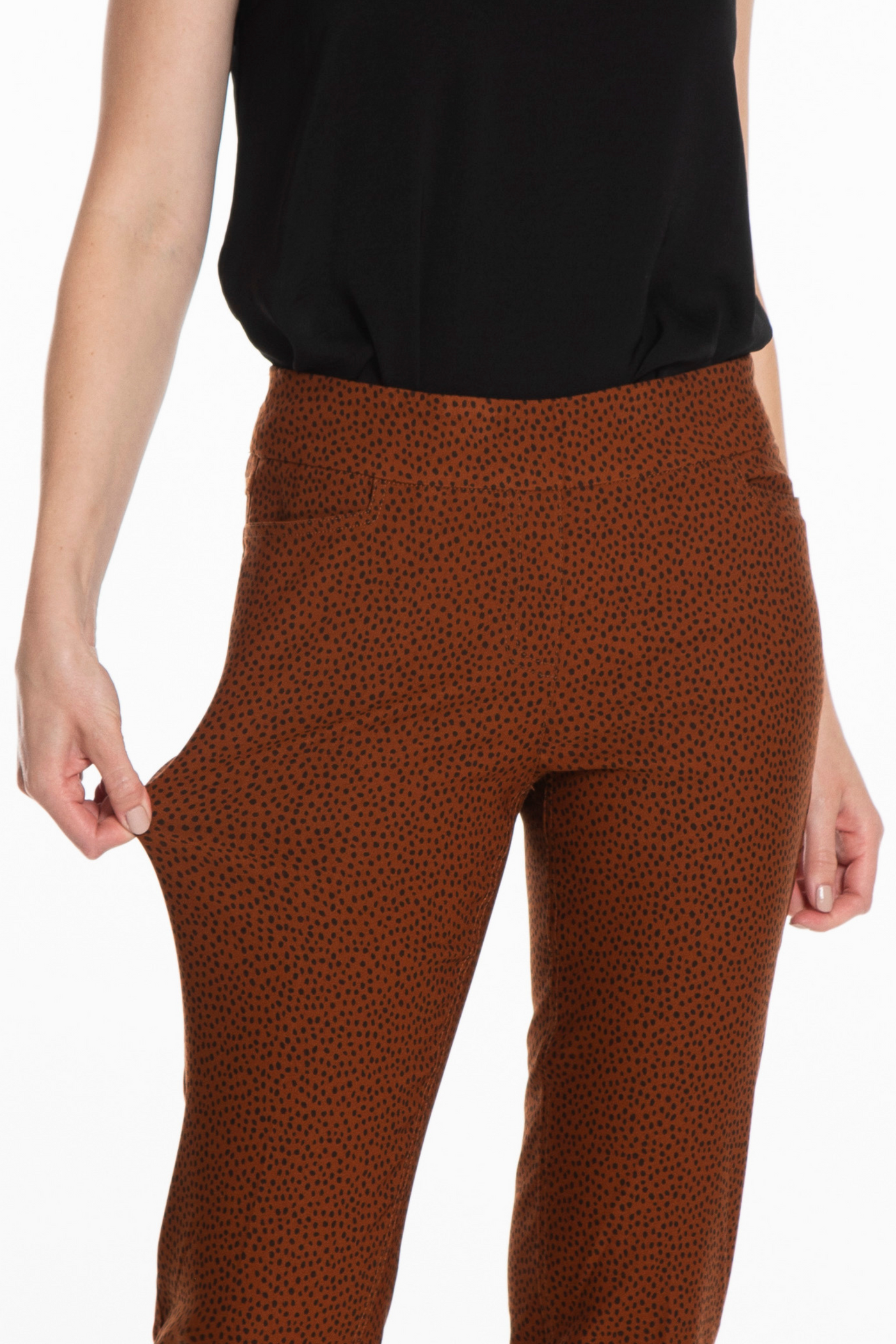 PRINT PULL-ON ANKLE PANT - Skin Dot Print