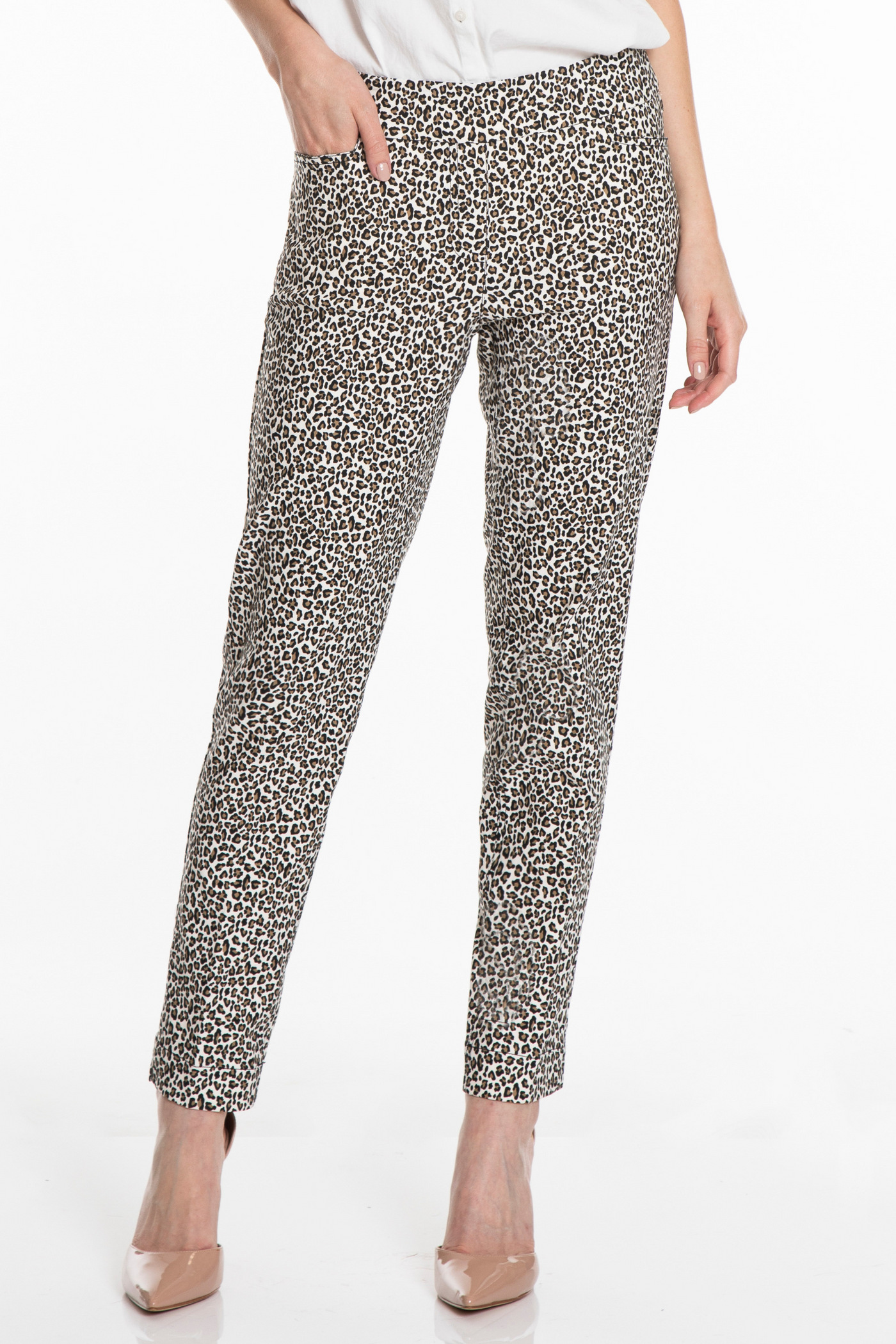 PRINT PULL-ON ANKLE PANT - Leopard Print