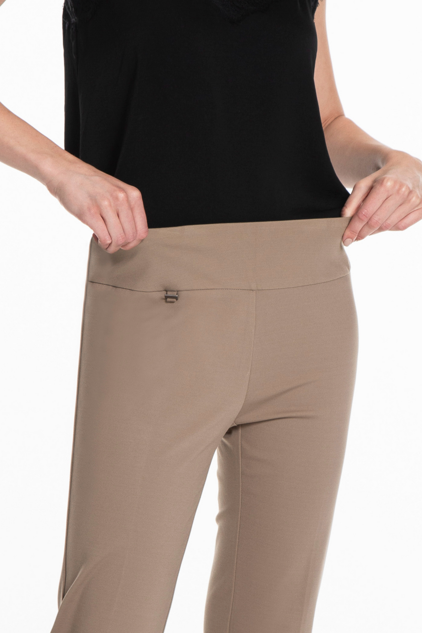 PLUS Pull-On Solid Ease-Y-Fit Knit Ankle Leg Pant - Truffle