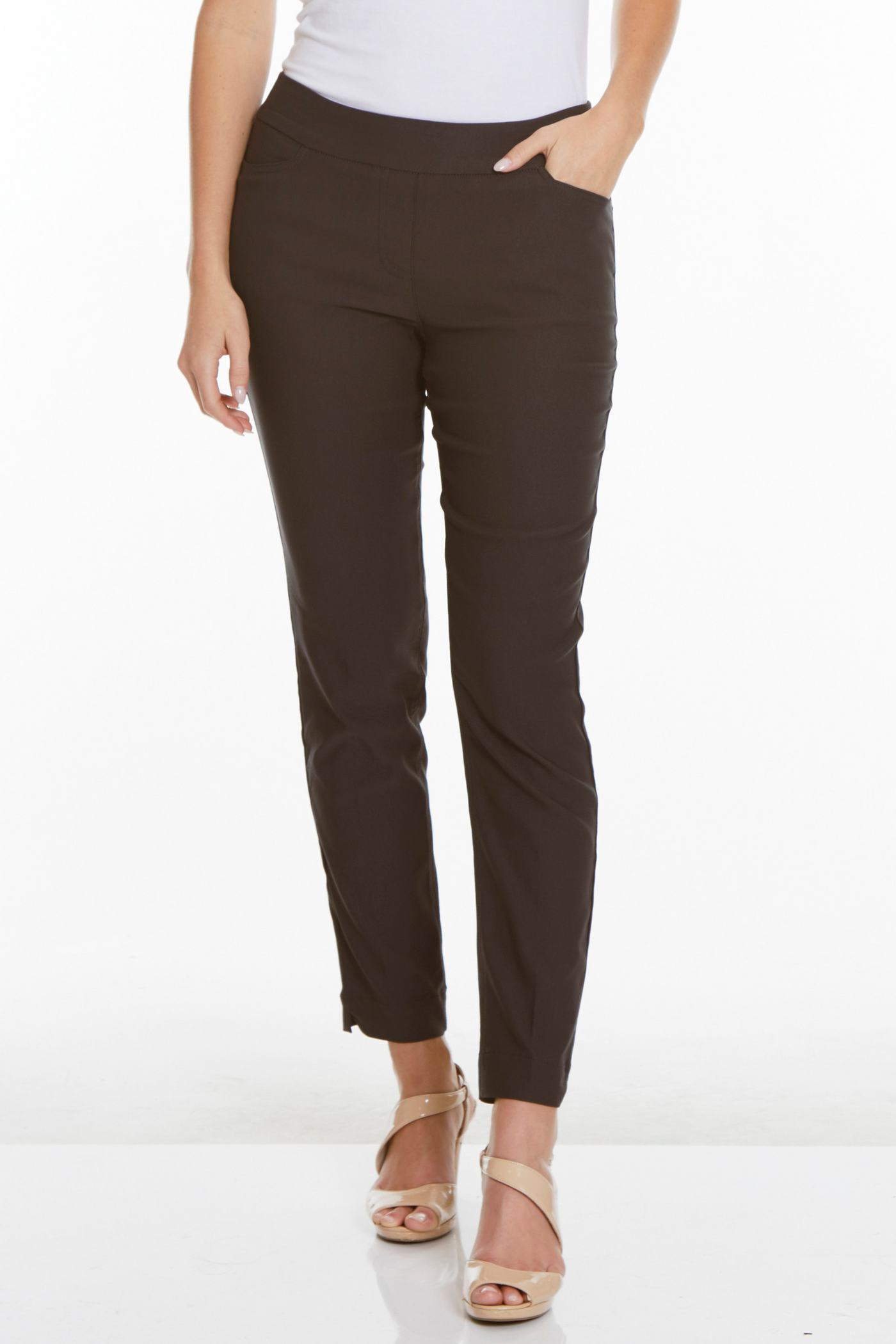 PULL-ON ANKLE PANT with REAL FRONT & BACK POCKETS - Mink