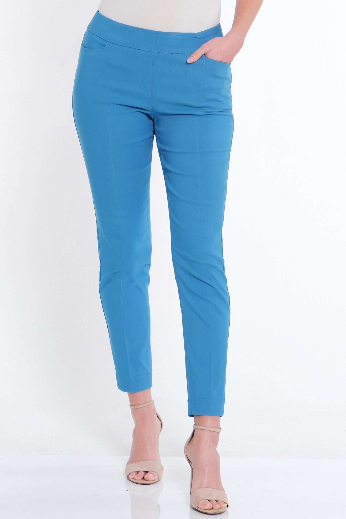 Solid Fine Line Twill Ankle Pant - Cornflower