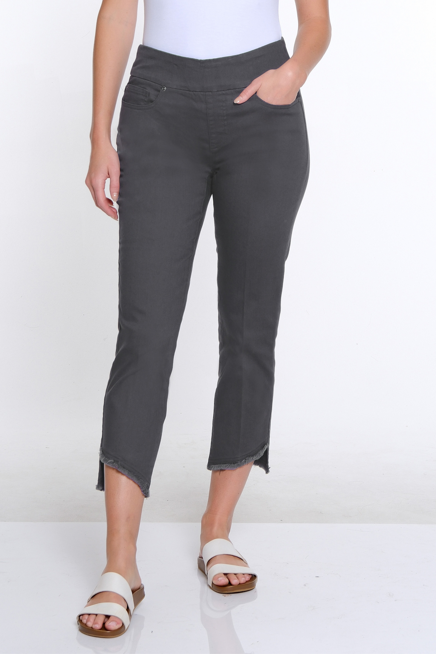 5 Pocket Ankle Jean- Grey Denim