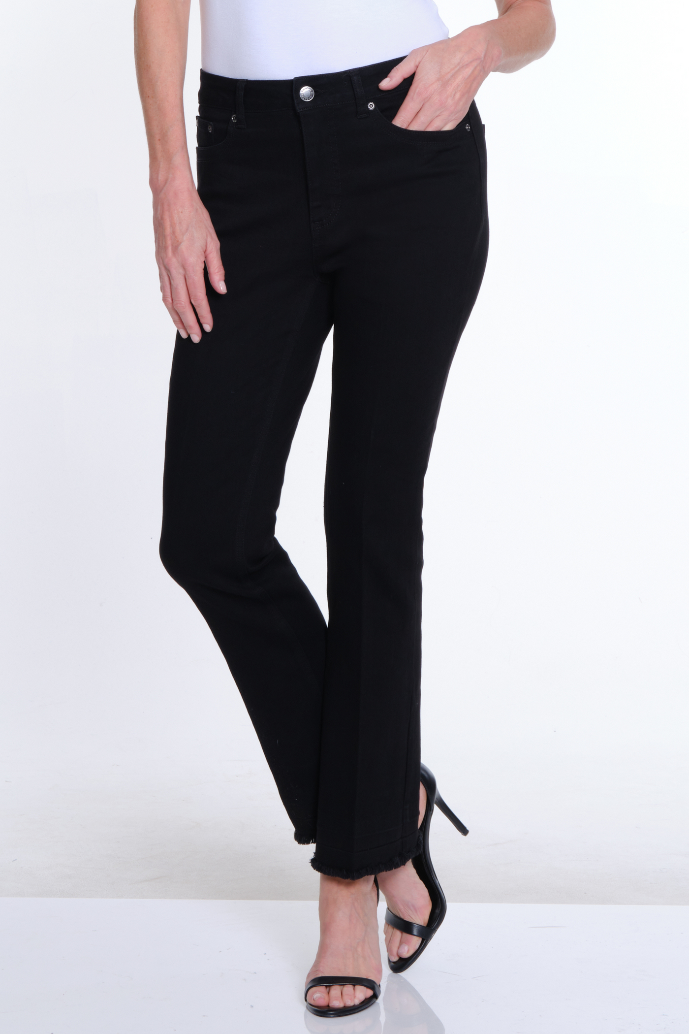 Contour Waist Solid Denim Jean - Black Denim