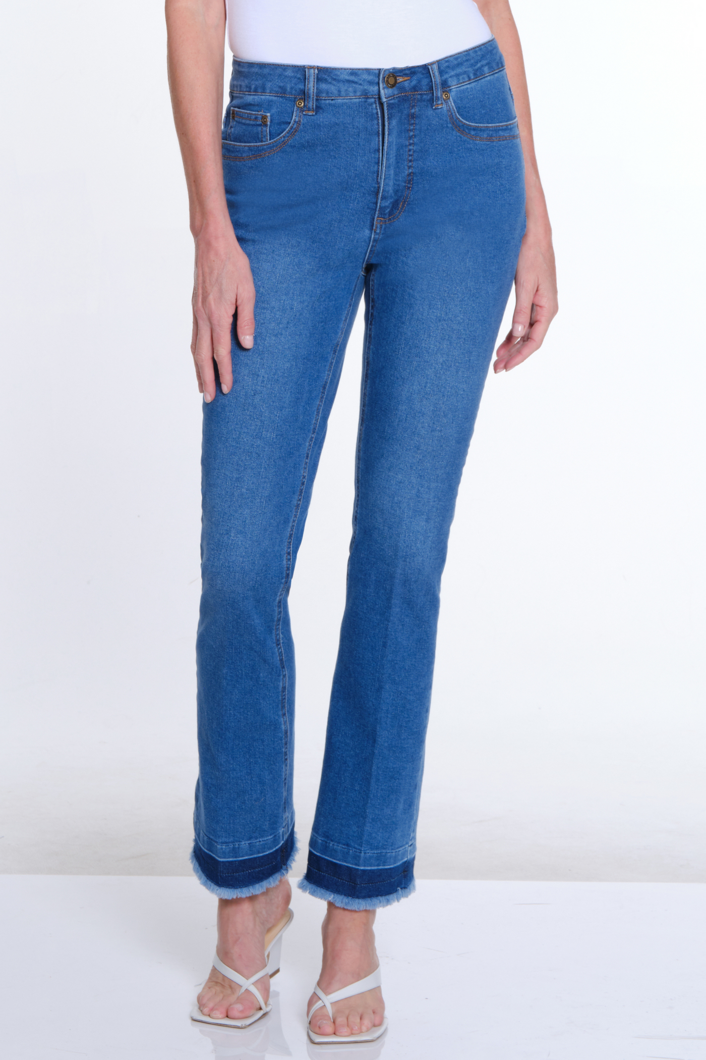 Contour Waist Solid Denim Jean - Medium Indigo