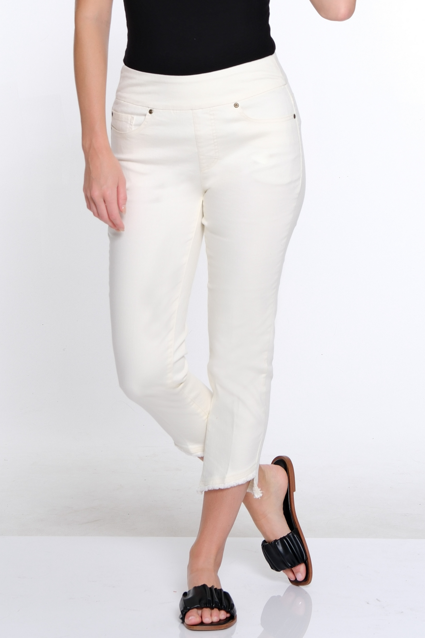 5 Pocket Ankle Jean- Ivory