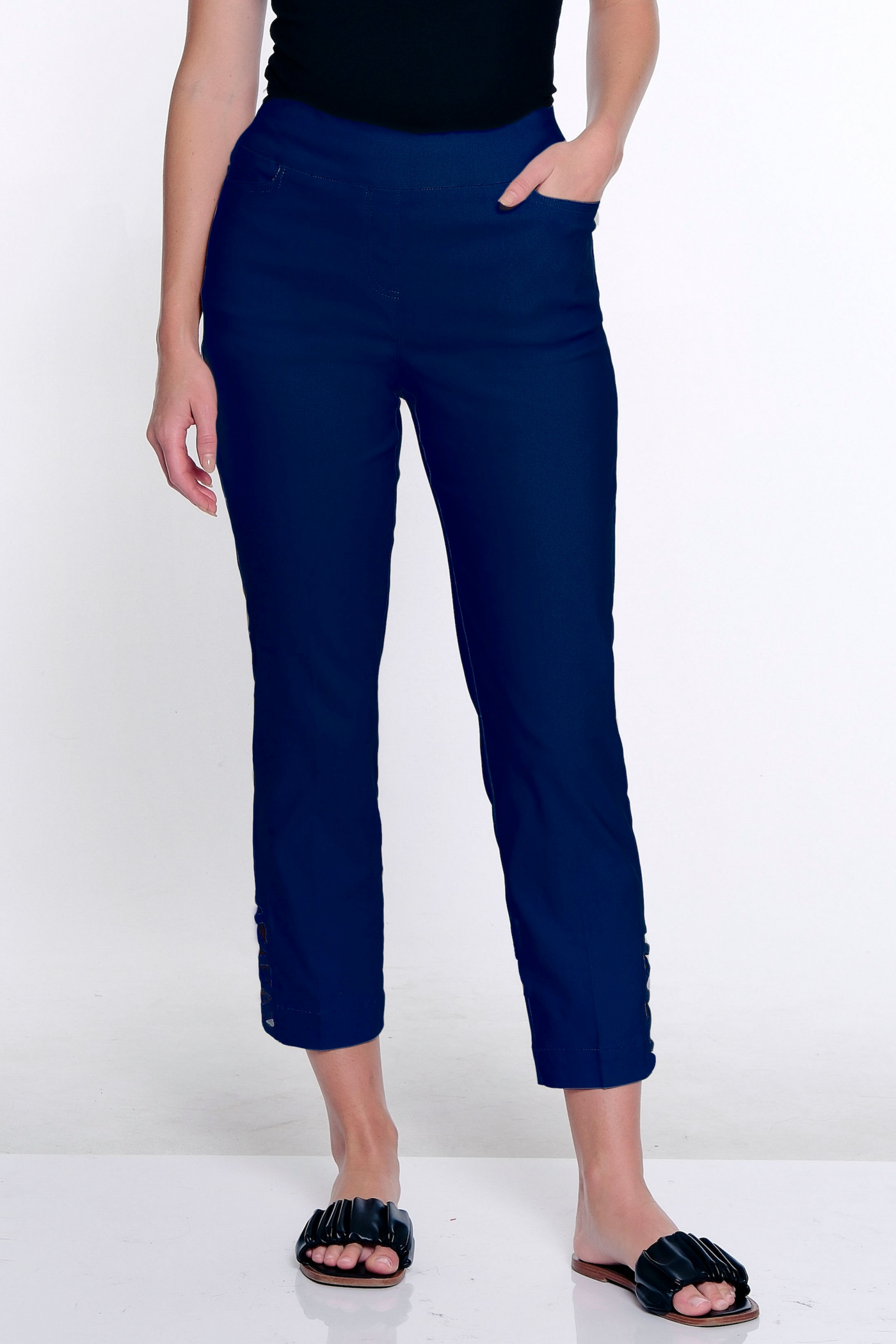 Plus Ankle Pant w/ Strap Hem Vents - Midnight