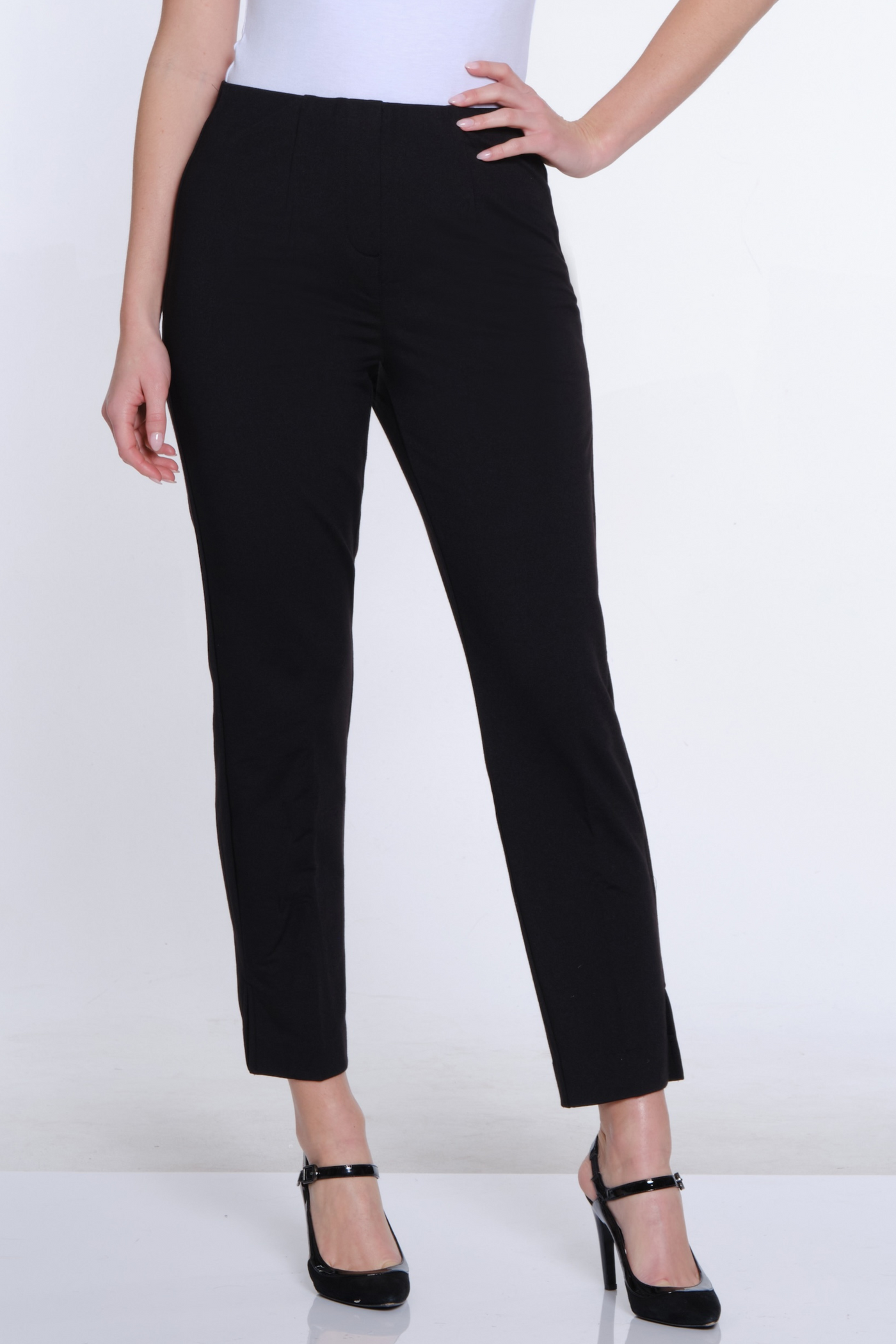 Terry Knit Ankle Pant - Black