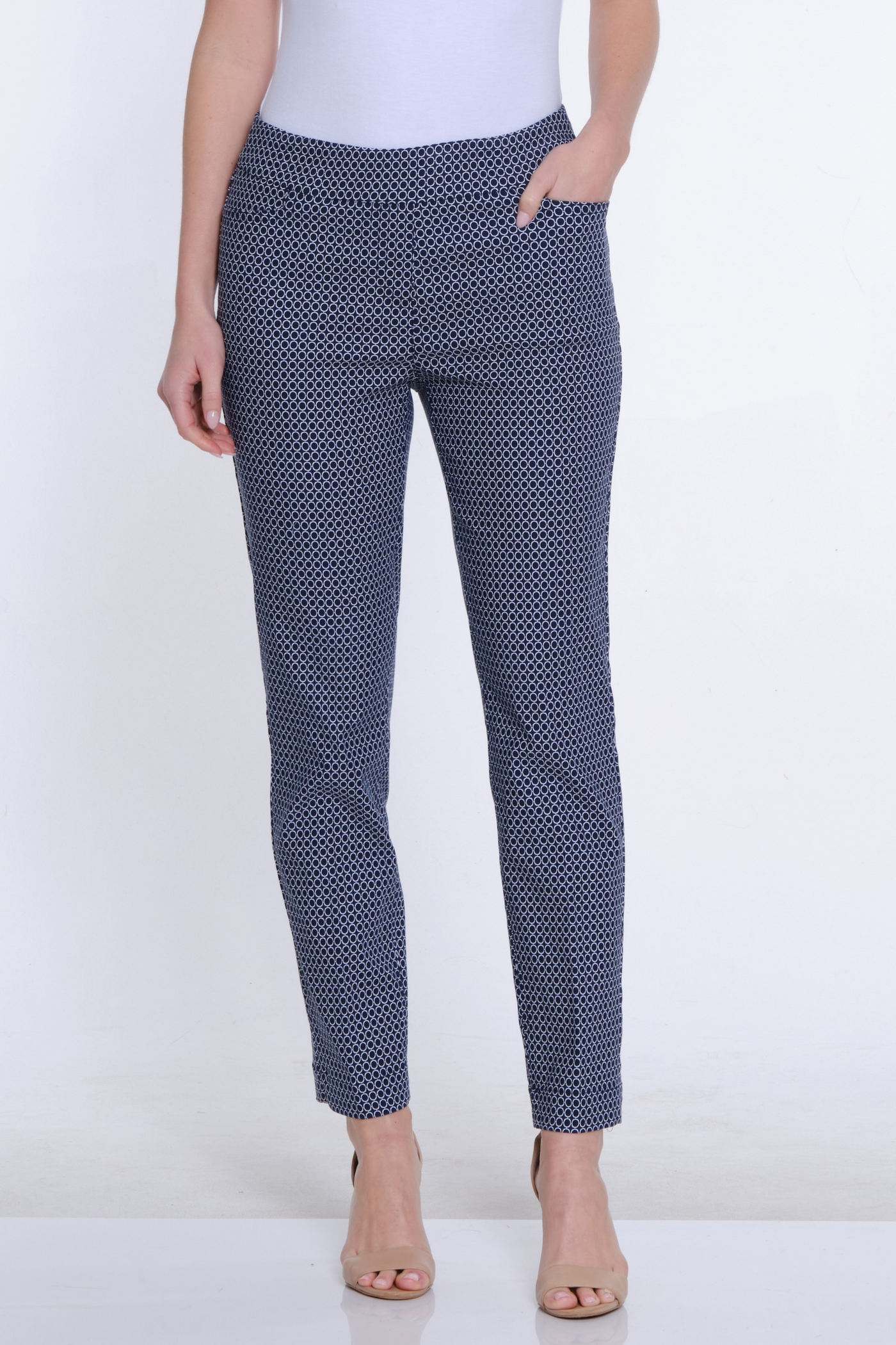 Print Fine Line Ankle Pant - Midnight Print