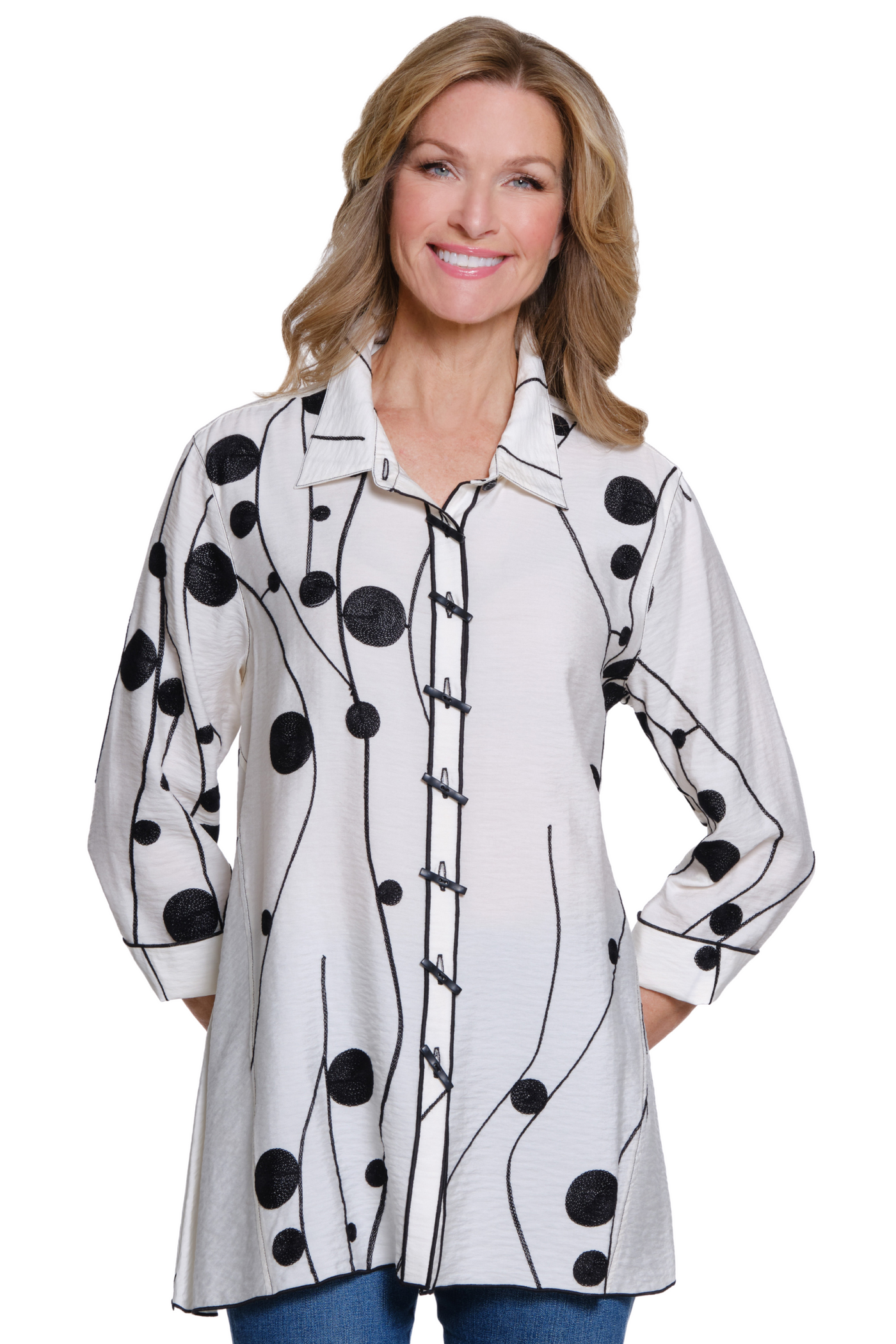 Embroidered Crinkle Woven Shirt - Soft Ivory